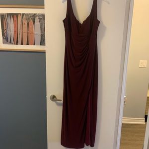 Wine coloured bridesmaid dress